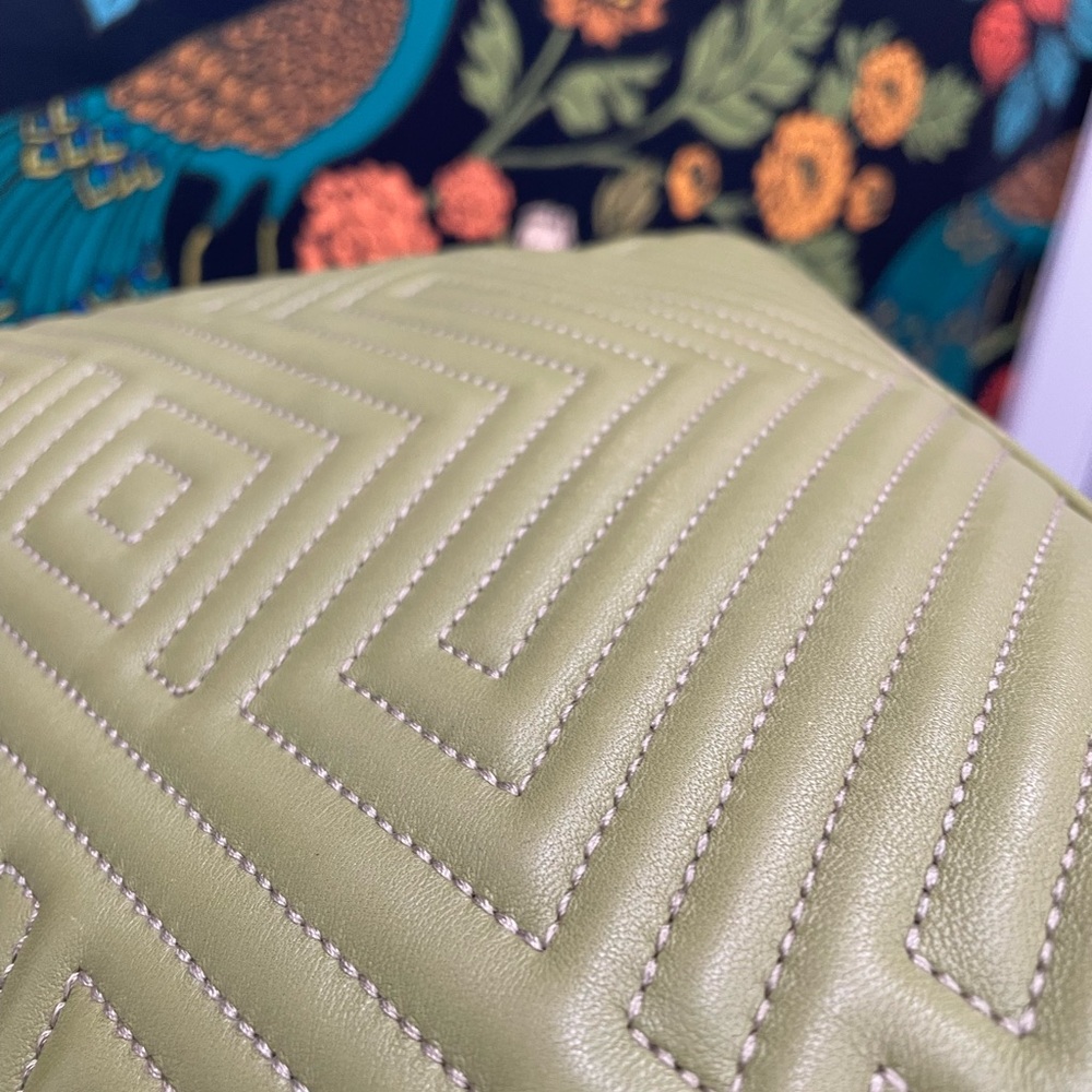 Bally Quilted Green Lambskin Suede-Lined Hobo Bag - Picture 13 of 17